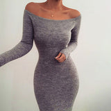 Elegant Off Shoulder Strapless Women Dresses Long Bodycon Casual Spring Party Sexy Dress Vestidos