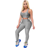 X00760M Phoenix Autumn/winter 2021 tight suit Super size tight U necknet sexy crop vest sport suit