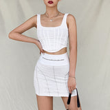 X00893C slim solid white tank top skinny cotton women 2021 new low-neck sexy sleeveless crop top female clothes casual