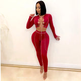 Fashion women's leash tight sexy slimming sport two-piece set