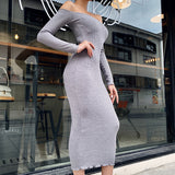 Elegant Off Shoulder Strapless Women Dresses Long Bodycon Casual Spring Party Sexy Dress Vestidos