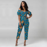 Dashiki Dresses For Women Jumpsuit Bazin Jumpsuits Off Shoulder Riche African Print Clothes