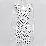 Elegant Polka Dots Sleeveless Mini Dresses 2020 Fashion Ruched Sexy Backless Straps Summer Sundress Holiday Dress