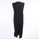 fashion street British elegant temperament leisure breathable ladies sleeveless dress