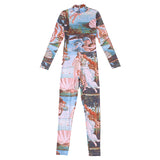 2020 New Arrival Long Sleeve Women Fall Jumpsuits Adult Onesie Romper Printed Jumpsuit Girl