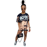 X00556M Tie-dye short sleeves suit sleeves Loose and stylish printed short sleeve suit Short sleeve shorts