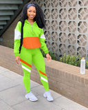 2021 autumn Sports fashion two-piece suit Multicolor Mosaic leisure sports suit two-piece set