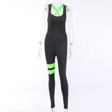 sports jumpsuits women fitness slim rompers long bodysuit skinny jogger