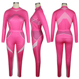 X00286L New arrival sport women two-piece set+Printed yoga exercise long sleeve pantsuit