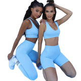 X01455C 2021 Autumn new fashion new yoga suit seamless knit exercise fitness suit women