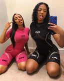 Sexy Two Piece Set Crop Tops And Biker Shorts Bodycon Matching Sets Summer Clothes For Women Tracksuits