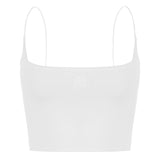 Summer Sexy Female Crop Tops 95% Cotton Women Sleeveless Straps Tank Top Solid Fitness Lady Camis Casual White Black