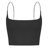 Summer Sexy Female Crop Tops 95% Cotton Women Sleeveless Straps Tank Top Solid Fitness Lady Camis Casual White Black