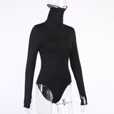 X00692L New sexy slim long sleeve onesie+Cotton high neck and half face women outsuits