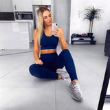 Women Tracksuit Yoga Set Running Fitness Jogging T-shirt Leggings Sports Suit Gym Sportswear Workout Clothes