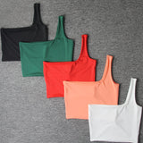 Women Sexy Cool Single One Shoulder Tank Tops Vest Sleeveless T-Shirt Summer Beach Crop Top