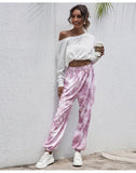 X00878M Cotton casual home trousers Women's leggings plus size Loose and stylish tie-dye pants in stock