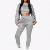 X00233L 2021 Autumn and winter plus cashmere sweater two piece leisure fashion two piece set