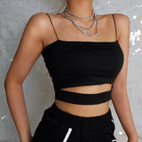 Fashion Sexy Women Sleeveless Tank Tops Bustier Cami T-Shirt Summer Vest Crop Top Strappy