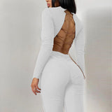 X00761S 2021 women's tracksuit outfits Sexy backless chain style casual suit 2 piece