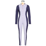 New arrival hot sale women jumpsuits+ Sexy high waist slim contrast color jumpsuit