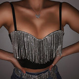 X00173S Spring/summer 2021 wish new club hot style Bright drill tassel hundred tower leisure condole belt breast womens vest top