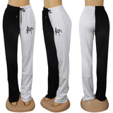 X00578S 2021 new hot style Monochromatic hoodie fabric drape slit micro-horn sweatpants