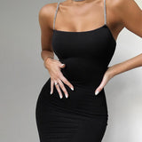 Hot style sexy slim halter dress 2021 summer new fashion backless package hip Sexy low-cut dress