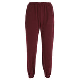 X00991M Sport jogging slacks Fashion solid color women's pants casual stacked pants in stock