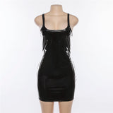 hot sale women sexy slim PU dress