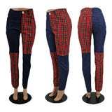 X00639L Hot style stretch slim women pants + Woven and patchwork colored slacks