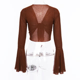 X00097V Hot Selling Women Fashion Casual Crop Tops