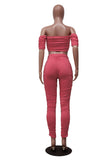 X00225L Fall fashion sexy lady's suit+strapless crop top and pleated trousers in a solid two-piece set