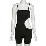 2020 Women's new sexy suspenders short hollowed-out sports jumpsuit