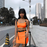 X30019S Spring/summer 2021 cross-border women's sexy schoolbag button crop vest buttock skirt set two pieces