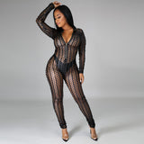 2020 hot style Sexy nightclub ladies zipper small high neck long sleeve jumpsuit in stock