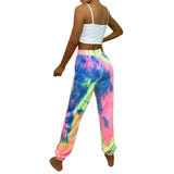 X00310M hot style summer 2021 Comfortable outdoor sports pants with elastic tie-dye printed slacks