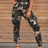 X01018S Multi-pocket camo pants with belt