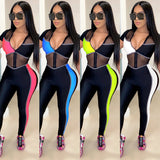 Phoenix Hot style jumpsuit casual pants new leggings Sexy mesh perspective sport casual jumpsuit sexy ladies jumpsuit