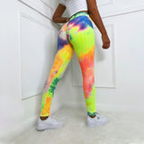 X00356S 2021 new high-waisted women's tie-dye exercise leggings