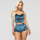 X00632M tie-dye casual shorts two-piece shorts club outfit Hollow-out sexy slim velvet lace two-piece