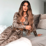 X00122M 2021 hot sale Women Casual printed halter jacket and trousers in two pieces Sexy hollowed-out nightclub outfit