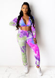 X00381L Phoenix New arrival sport women two-piece set+Fashionable printed long sleeve two-piece set