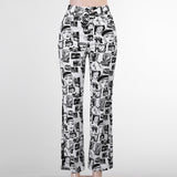 X00763L 2021 New street Hip comic print women pants Temperament casual trousers long women trousers