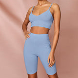 X00459V The new summer 2021 women's dress with crop vest and high-waisted fifth pants casual suit