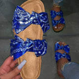 2021 Fashion New Style Lady Beach Shoes Sandalias Bandanna Women Bandana Slides Bandana Slippers