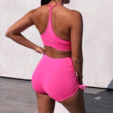 X00358S 2021 fashion women outfit new sexy tank top and shorts exercise yoga suit