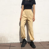 X00991M Sport jogging slacks Fashion solid color women's pants casual stacked pants in stock