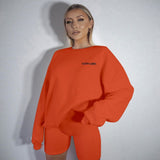 X00206L Embroidered hoodie and shorts suit for lady+Home leisure long sleeve loose letter simple temperament pajamas