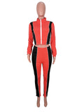 women 2 pieces sets winter sets Solid color plus size zipper sports suit